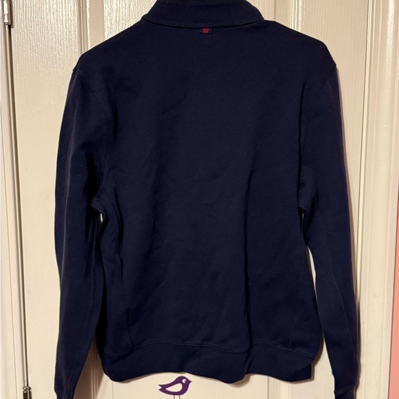 BOSS Hugo Boss Men’s Quarter Zip Pullover Navy Blue Slim Fit Size Large - Picture 2 of 4